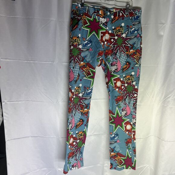 Royal & Awesome Pants Men's 34x42 Golf Multi Color Loud Shank Fore Par Eagle - Picture 1 of 10